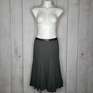 Elevenses Box Pleat Fit And Flare Dark Green Trumpet Skirt Womens Size 4